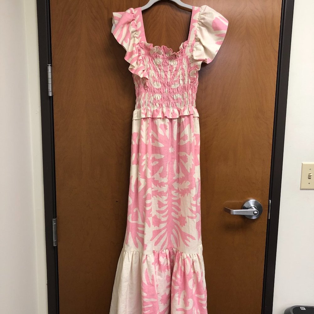 Sea NY Henrietta smocked [pink dress XS